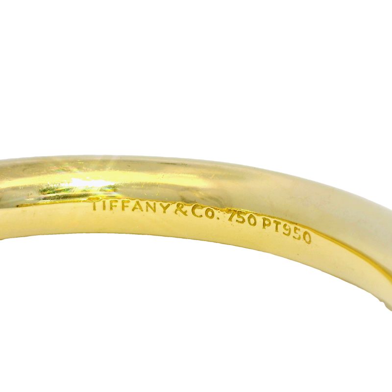 Tiffany & Co. 18k Yellow Gold Scattered Diamond Hinged Solid Bracelet
