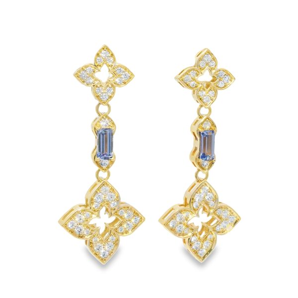 Roberto Coin 18k Rose Gold Venetian Princess Carnival Diamond & Tanzanite Earrings