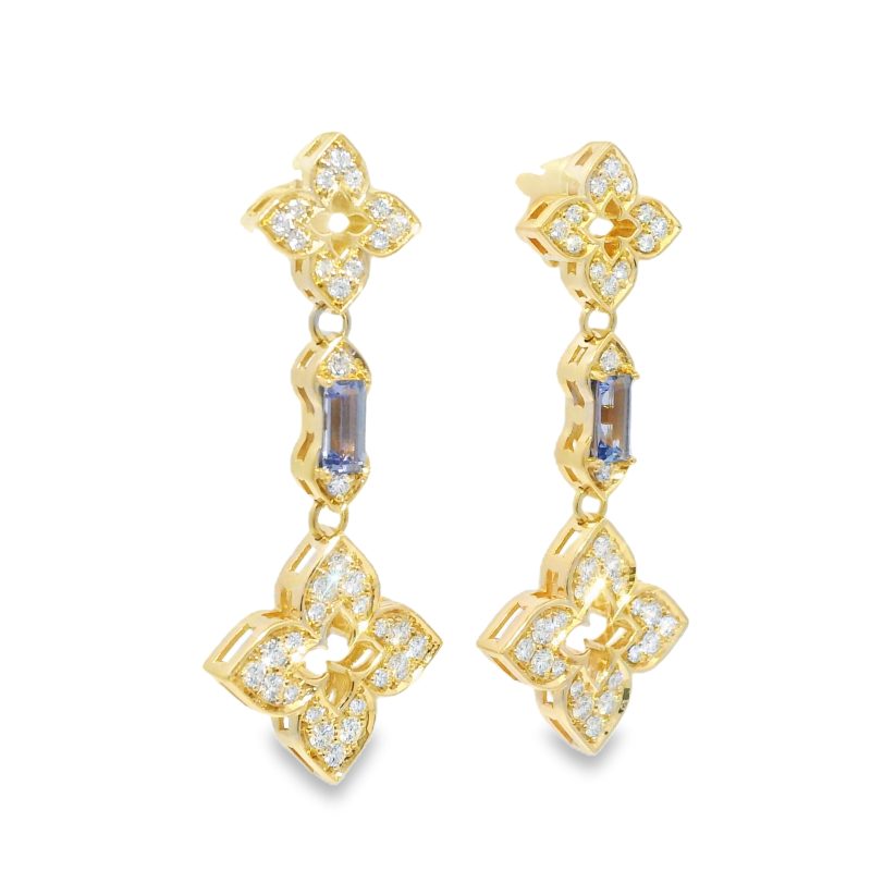 Roberto Coin 18k Rose Gold Venetian Princess Carnival Diamond & Tanzanite Earrings