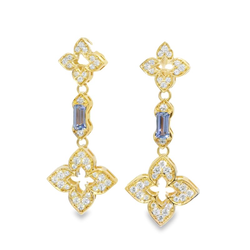 Roberto Coin 18k Rose Gold Venetian Princess Carnival Diamond & Tanzanite Earrings