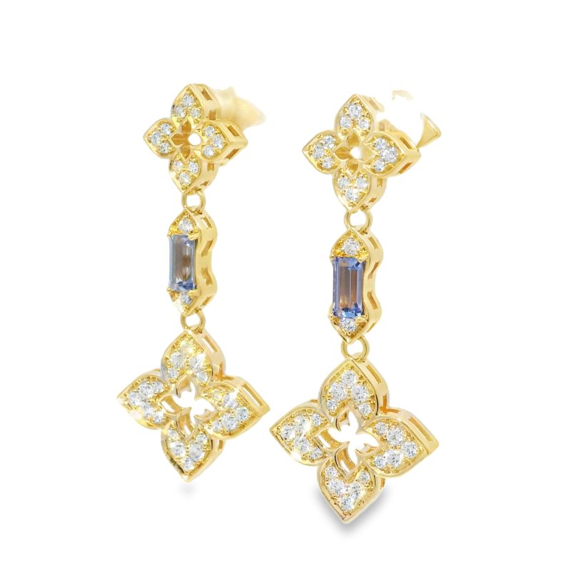 Roberto Coin 18k Rose Gold Venetian Princess Carnival Diamond & Tanzanite Earrings