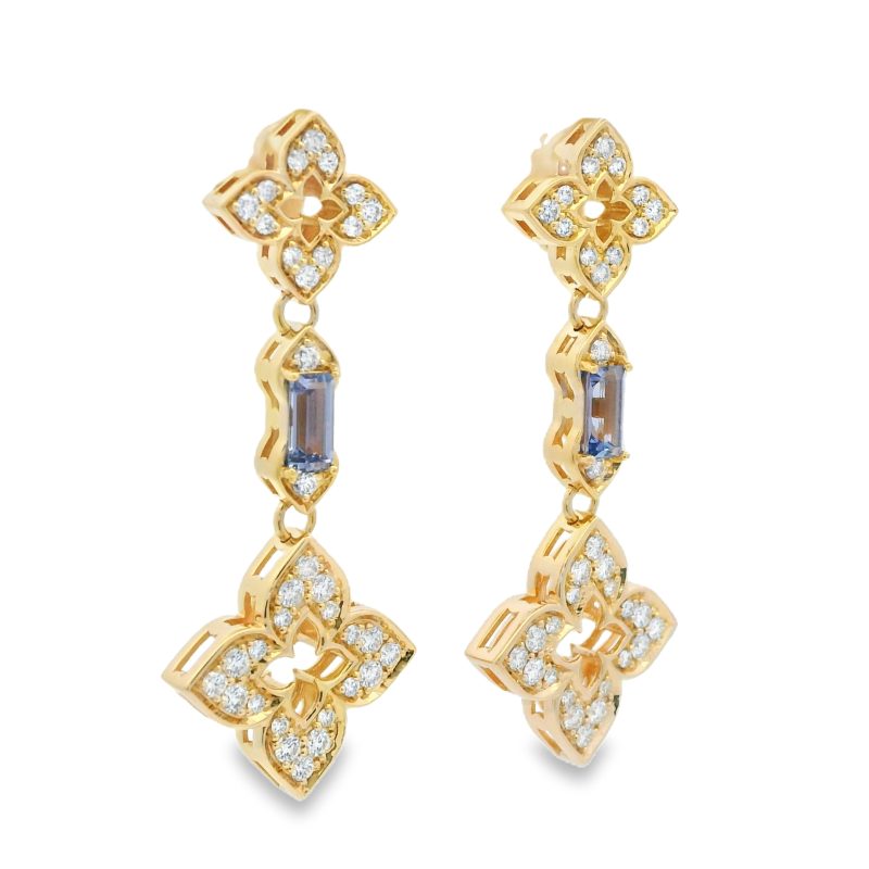 Roberto Coin 18k Rose Gold Venetian Princess Carnival Diamond & Tanzanite Earrings