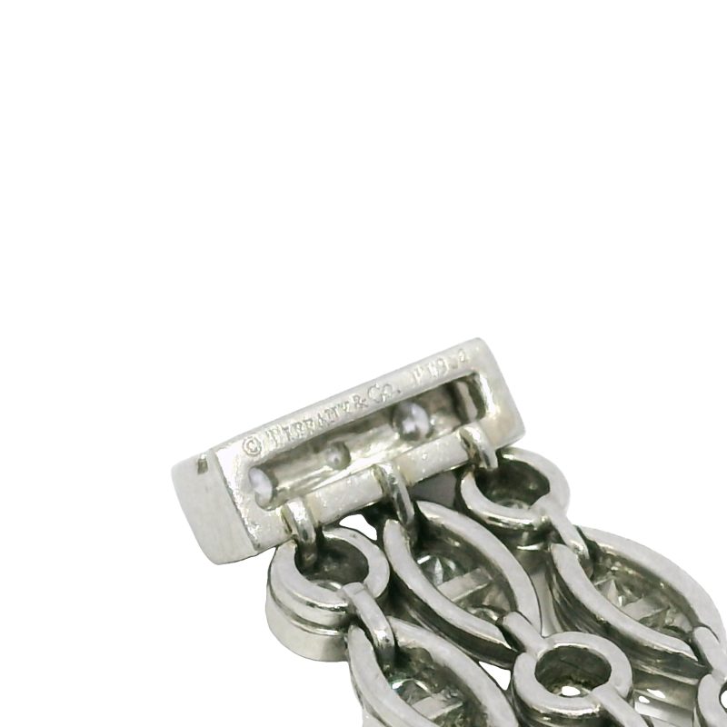 Tiffany & Co. Platinum Natural 4.5 Carat Diamond Swing 3-Row Bracelet