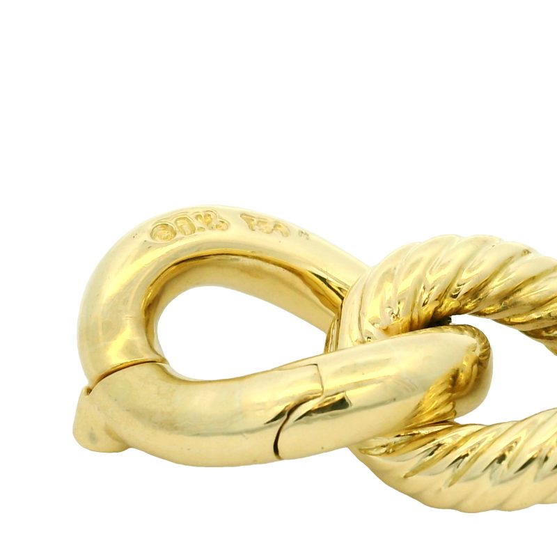David Yurman 18k Yellow Gold Large Ribbed Oval-Link Bracelet