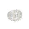 Platinum Natural 5.0 Carat Round Brilliant & Baguette Cut Diamond Dome Ring