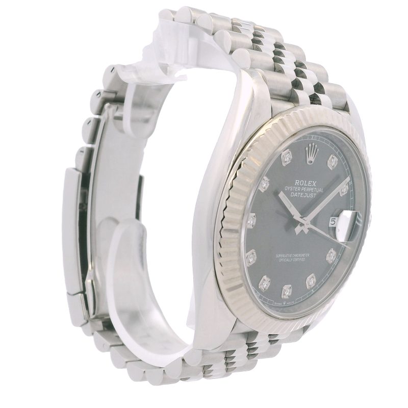 Rolex 126334 Datejust Stainless Steel Rhodium Diamond Dial 41mm Watch