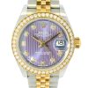 Rolex 279383RBR Datejust Two-Tone Lavender Tapestry Dial Diamond Bezel Watch