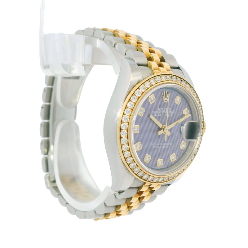 Rolex 279383RBR Datejust Two-Tone Lavender Tapestry Dial Diamond Bezel Watch
