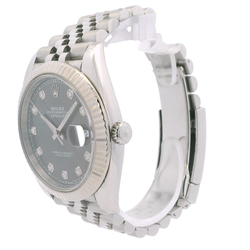 Rolex 126334 Datejust Stainless Steel Rhodium Diamond Dial 41mm Watch