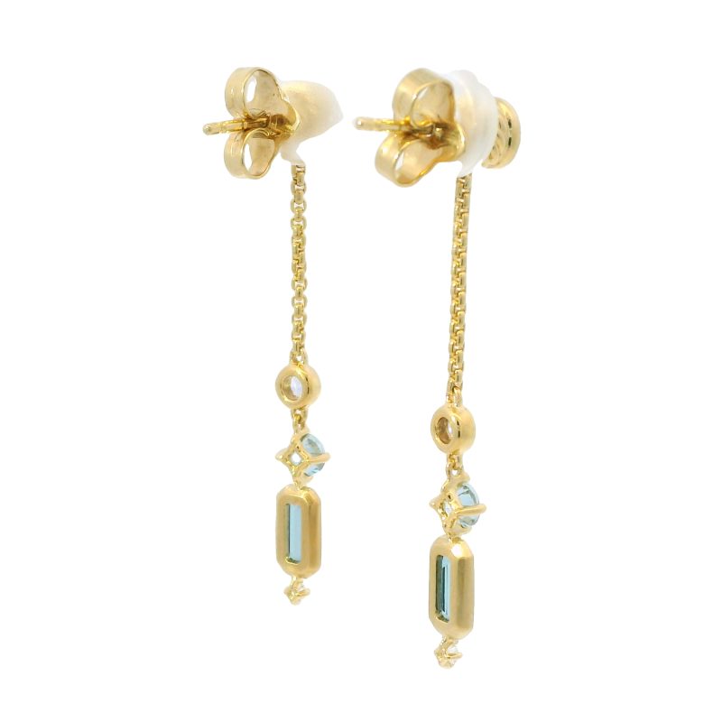 David Yurman 18k Yellow Gold Novella Gemstone & Diamond Drop Earrings