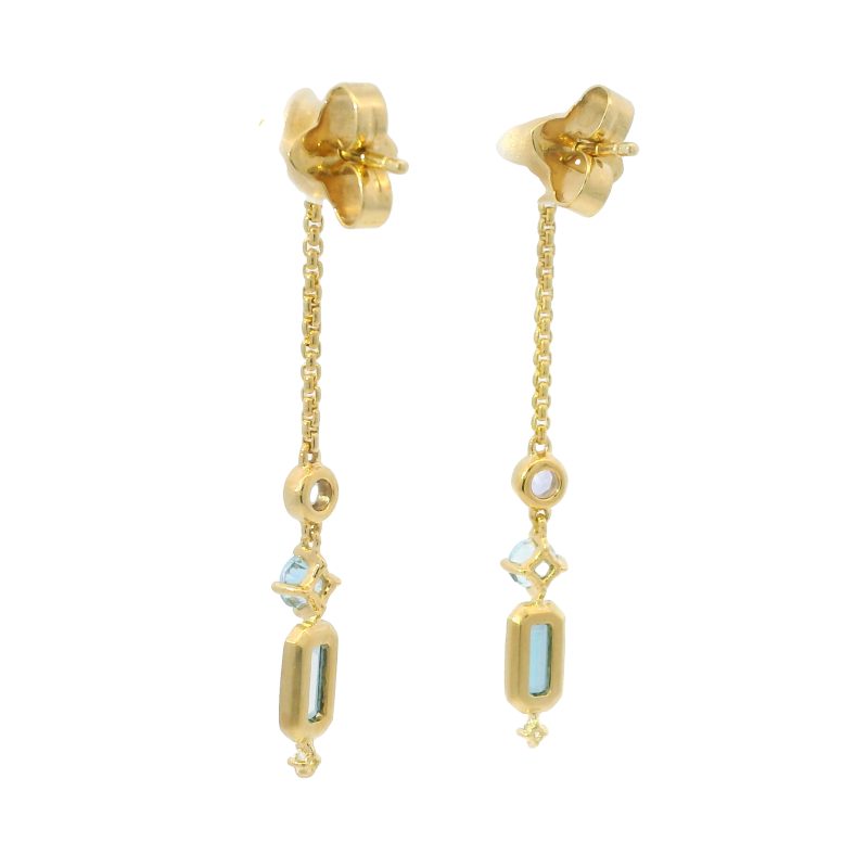 David Yurman 18k Yellow Gold Novella Gemstone & Diamond Drop Earrings