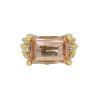 David Yurman 18k Yellow Gold Pink Morganite Emerald Cut and Diamond Ring