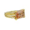 David Yurman 18k Yellow Gold Pink Morganite Emerald Cut and Diamond Ring