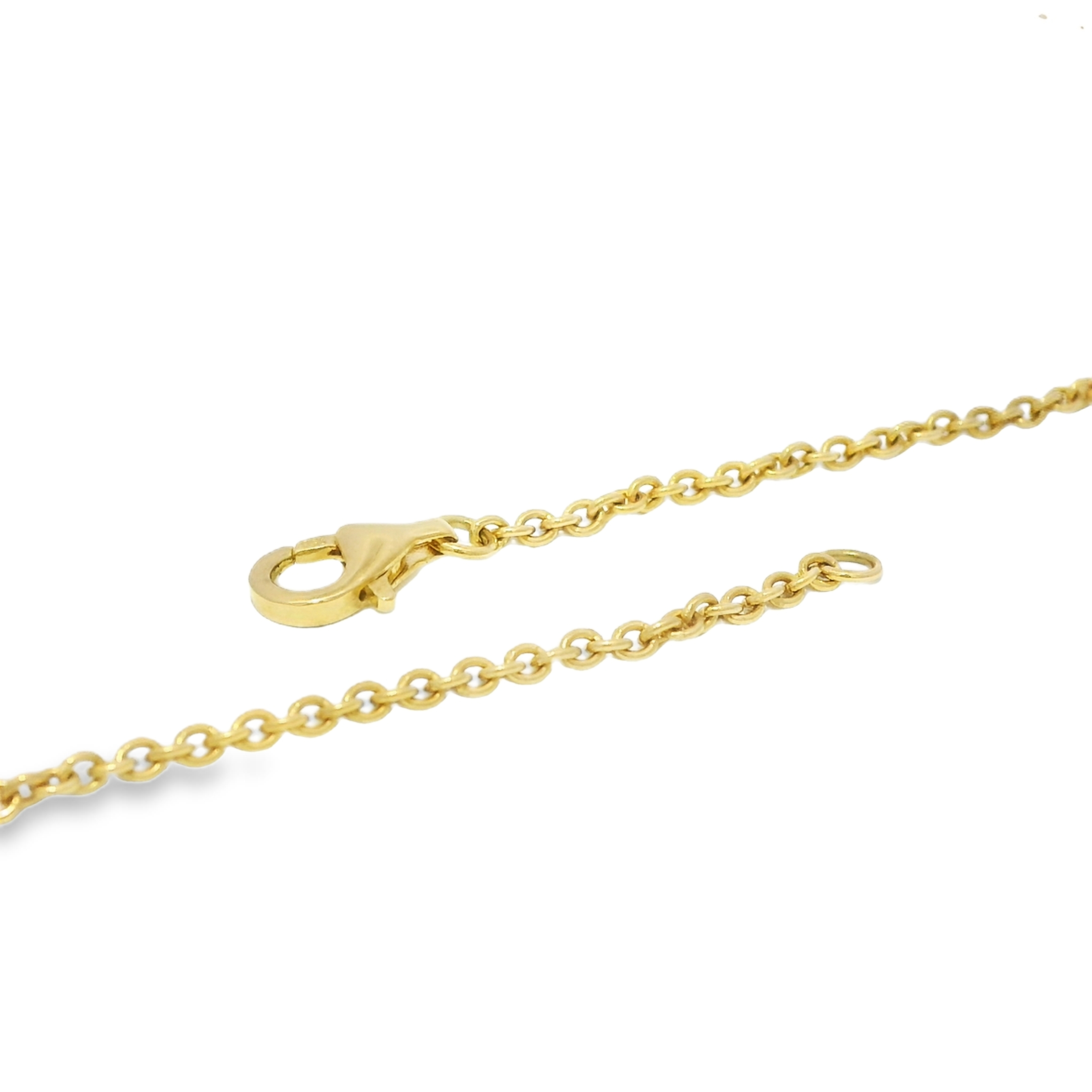 18k Yellow Gold Natural 1.85 Carat Pave Diamond Tear-Drop Necklace